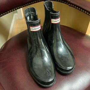 Hunter booties rain boots size 40/41 US 9, black